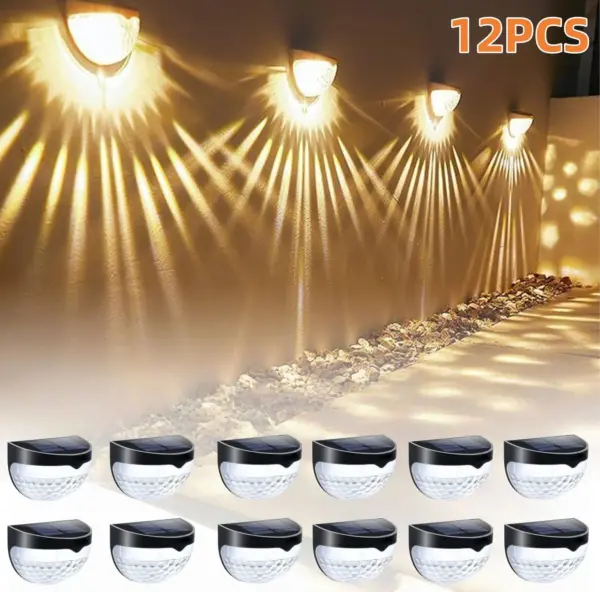 Solar Fence & Wall Lights with Motion Sensor - Rechargeable Multi-Color LED Outdoor Lamp - Image 25