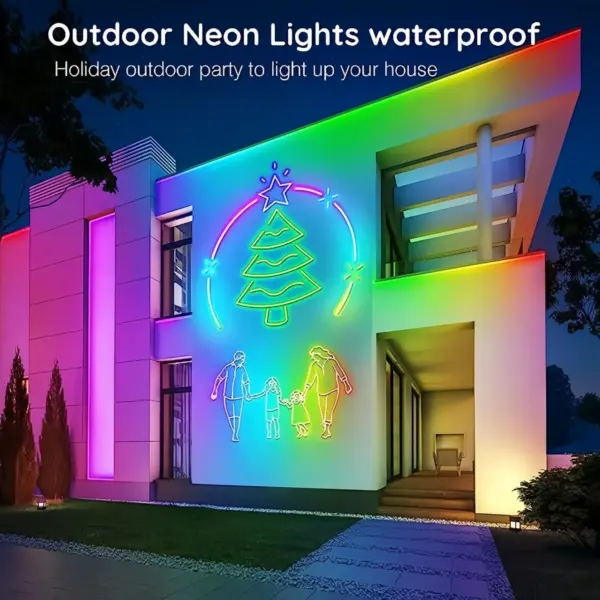 RGB Neon LED Strip Lights - Music Sync Waterproof Flexible DIY Light for Bedroom & Gaming Room - Image 19