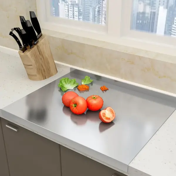 Z-Shaped 304 Stainless Steel Double-Edge Cutting Board - Extra-Large Pastry and Protection Mat - Image 3