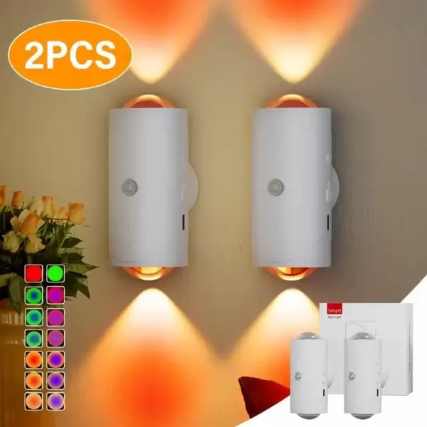 Motion Sensor Night Lights - USB-C Rechargeable Magnetic Wall Lamps with Colorful Neon Modes - Image 19