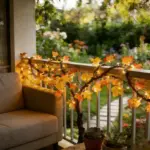 Boho Macrame Wall Hanging Shelf with Lighted Fall Garland - 2-Pack Floating Shelves - Image 7