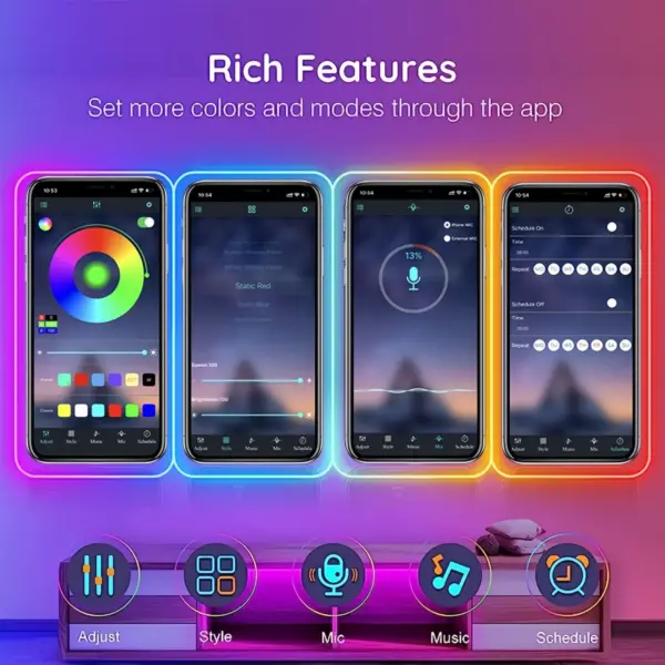 RGB LED Neon Rope Lights - 16.4/32.8 ft Flexible App-Controlled Light Strip with Music Sync - Image 19