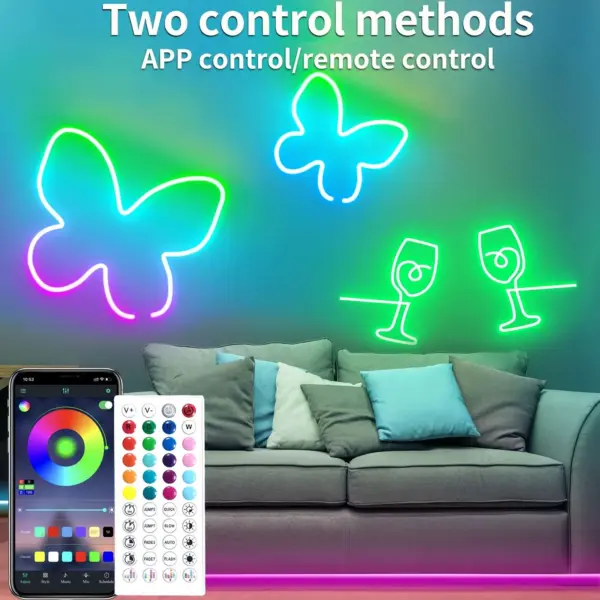 RGB LED Neon Rope Lights - 16.4/32.8 ft Flexible App-Controlled Light Strip with Music Sync - Image 27