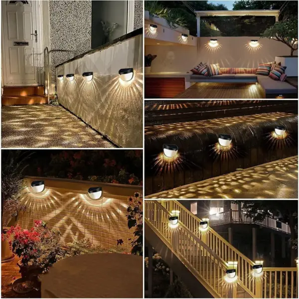 Solar Fence & Wall Lights with Motion Sensor - Rechargeable Multi-Color LED Outdoor Lamp - Image 30