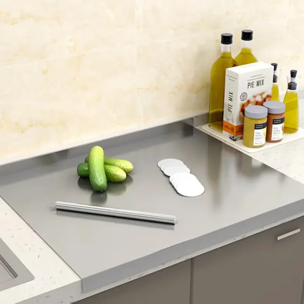 Z-Shaped 304 Stainless Steel Double-Edge Cutting Board - Extra-Large Pastry and Protection Mat - Image 25