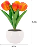 LED Tulip Table Lamp with Vase - Adjustable Brightness & Color Modes USB Powered - Image 2