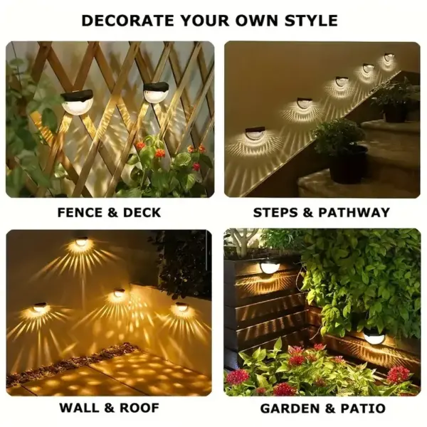 Solar Fence & Wall Lights with Motion Sensor - Rechargeable Multi-Color LED Outdoor Lamp - Image 10