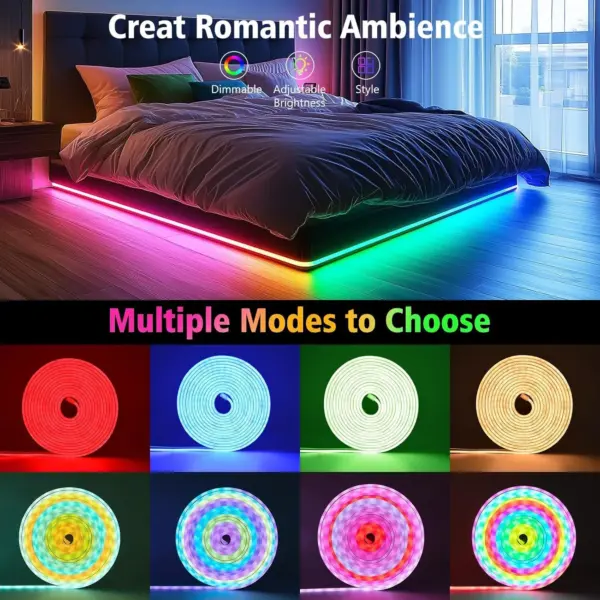 RGB LED Neon Rope Lights - 16.4/32.8 ft Flexible App-Controlled Light Strip with Music Sync - Image 22
