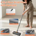 3-in-1 Adjustable Floor Scrub Brush with Long Handle & Squeegee - Image 3