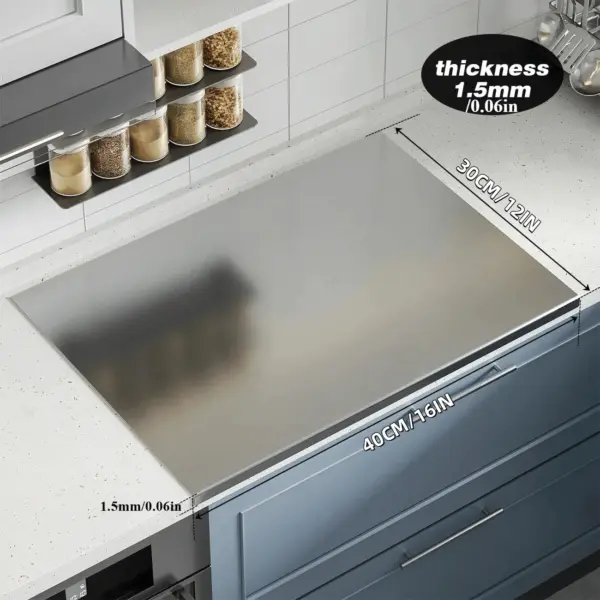 XXL Stainless Steel Double-Sided Cutting & Baking Tray - Versatile Kitchen Board & Serving Platter - Image 15