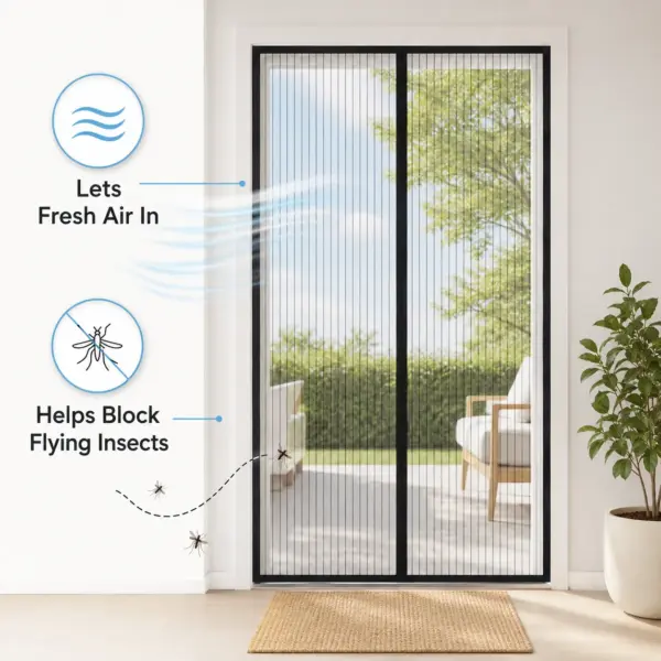 Magnetic Screen Door – Self Closing Mosquito Net Mesh Curtain for Patio & Sliding Doors - Image 7