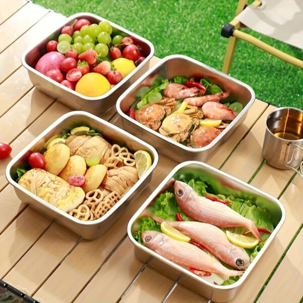 Extra-Large Stainless Steel Food Storage Containers with Blue Lids - Airtight & Leak-Proof - Image 13