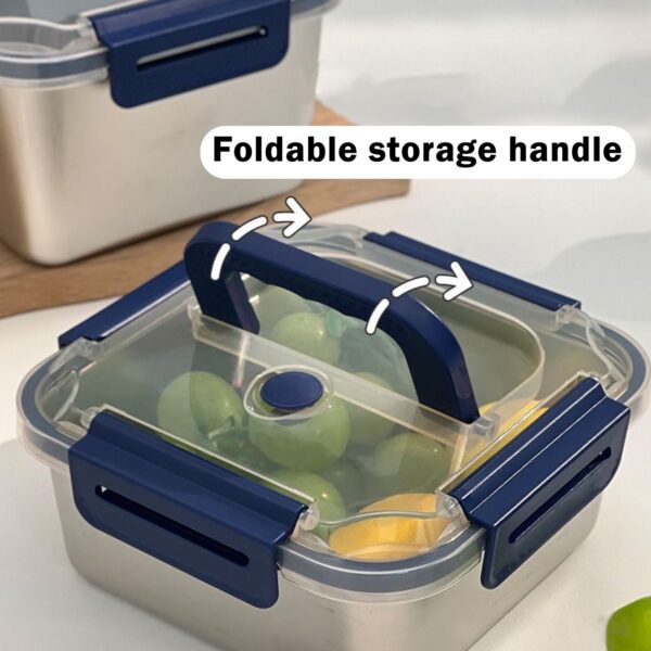 Extra-Large Stainless Steel Food Storage Containers with Blue Lids - Airtight & Leak-Proof - Image 6