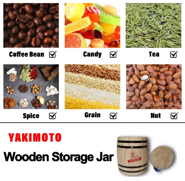 1-Piece Mini Wood Canister - Airtight Solid Wood Storage Jar - Image 4