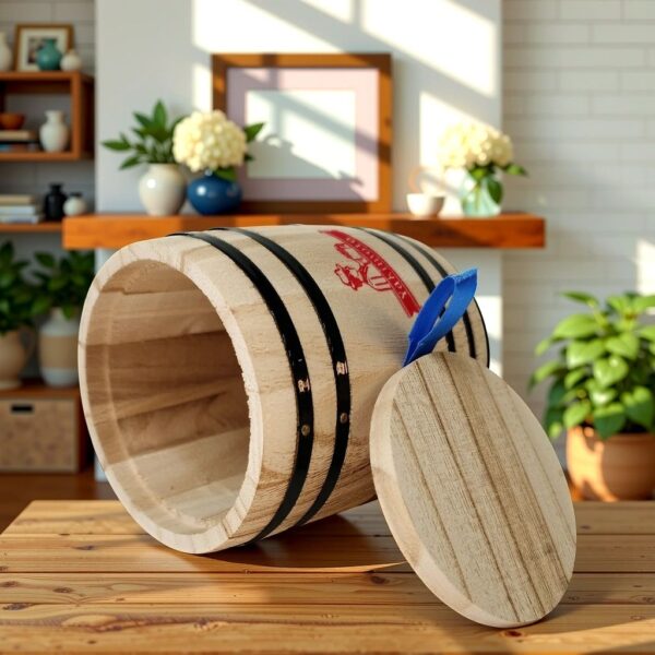 1-Piece Mini Wood Canister - Airtight Solid Wood Storage Jar - Image 8