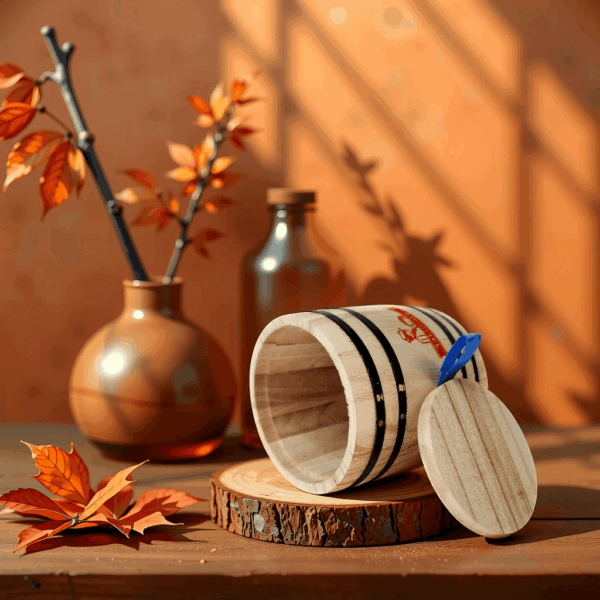 1-Piece Mini Wood Canister - Airtight Solid Wood Storage Jar - Image 13