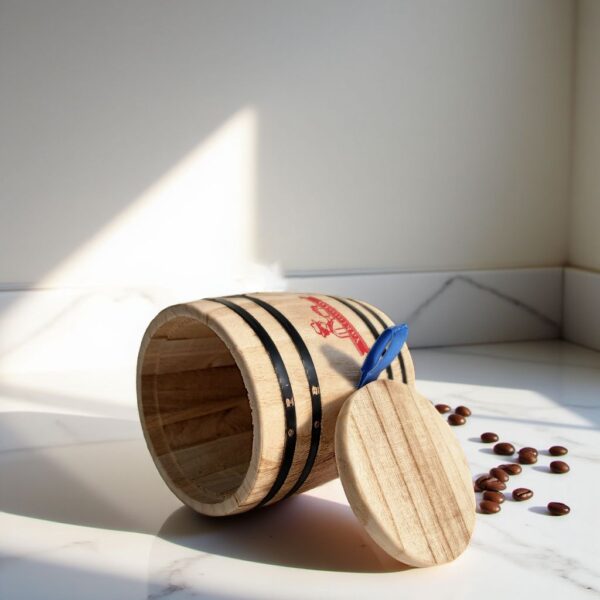 1-Piece Mini Wood Canister - Airtight Solid Wood Storage Jar - Image 12