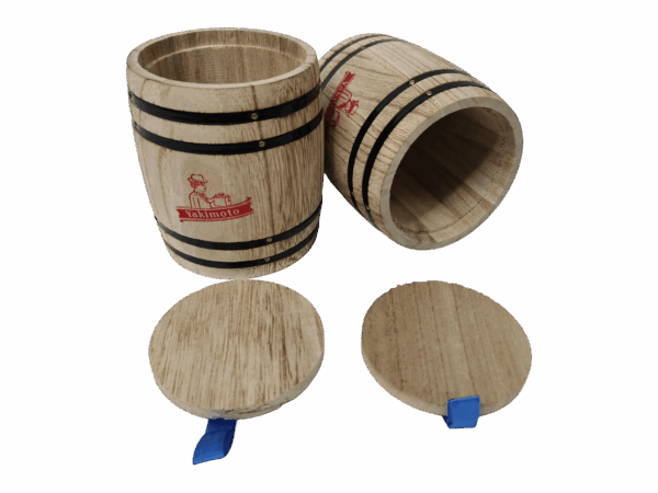 2-Pack Mini Wood Canisters Set - Airtight Solid Wood Storage Jars - Image 2
