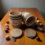 2-Pack Mini Wood Canisters Set - Airtight Solid Wood Storage Jars
