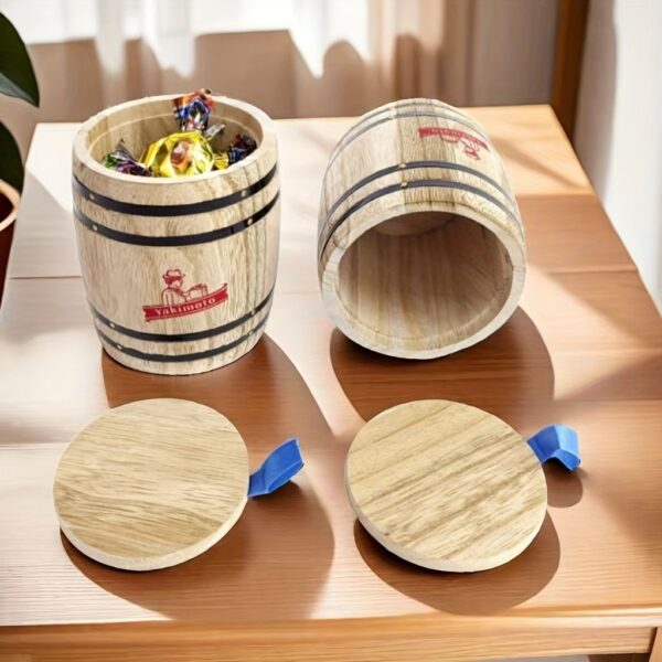 2-Pack Mini Wood Canisters Set - Airtight Solid Wood Storage Jars - Image 7