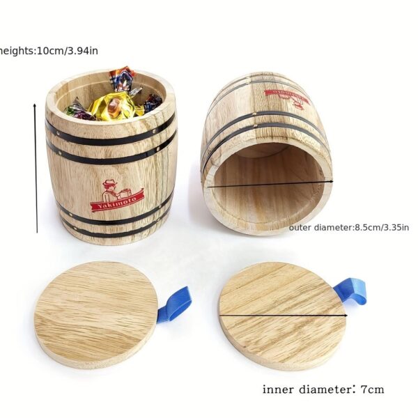 2-Pack Mini Wood Canisters Set - Airtight Solid Wood Storage Jars - Image 3