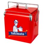 Classic Retro Metal Ice Chest - 13L (14Qt) Portable Cooler with Bottle Opener - Red - Image 2