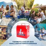 Classic Retro Metal Ice Chest - 13L (14Qt) Portable Cooler with Bottle Opener - Red - Image 13