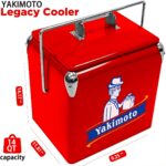 Classic Retro Metal Ice Chest - 13L (14Qt) Portable Cooler with Bottle Opener - Red - Image 3