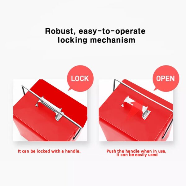 Classic Retro Metal Ice Chest - 13L (14Qt) Portable Cooler with Bottle Opener - Red - Image 5