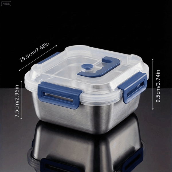 Extra-Large Stainless Steel Food Storage Containers with Blue Lids - Airtight & Leak-Proof - Image 30