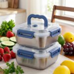 Extra-Large Stainless Steel Food Storage Containers with Blue Lids - Airtight & Leak-Proof - Image 27