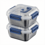 Extra-Large Stainless Steel Food Storage Containers with Blue Lids - Airtight & Leak-Proof - Image 29