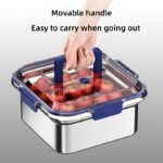 Extra-Large Stainless Steel Food Storage Containers with Blue Lids - Airtight & Leak-Proof - Image 35