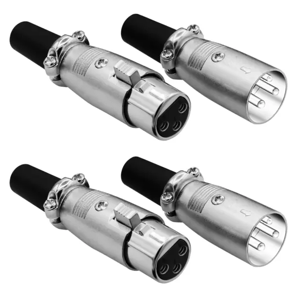 5 Core 3 Pin XLR Male and Female to 1/4 Inch Audio Jack Locking Connector Set - Image 37