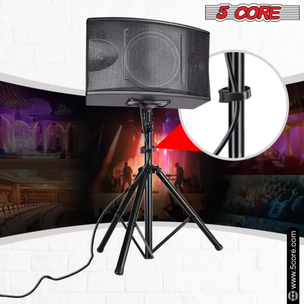 5 Core Adjustable Short Tripod Speaker Stand for PA and Studio Monitors - Image 23