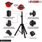 5 Core Adjustable Short Tripod Speaker Stand for PA and Studio Monitors - Image 15