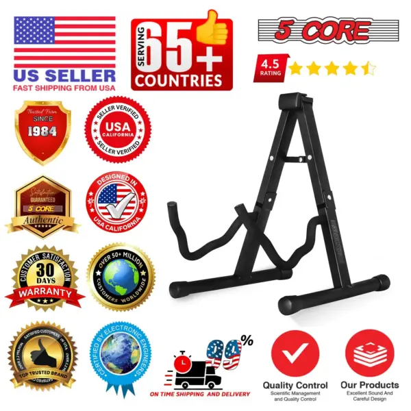 5 Core A Frame Guitar Stand with Foam Arms for Acoustic Electric and Bass Guitars - Image 20