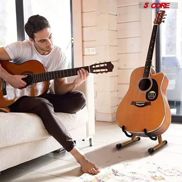 5 Core A Frame Guitar Stand with Foam Arms for Acoustic Electric and Bass Guitars - Image 28