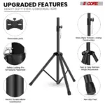 5 Core Adjustable Short Tripod Speaker Stand for PA and Studio Monitors - Image 3