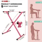 5 Core Single X Keyboard Stand Adjustable for 61 76 and 88 Key Keyboards - Image 2