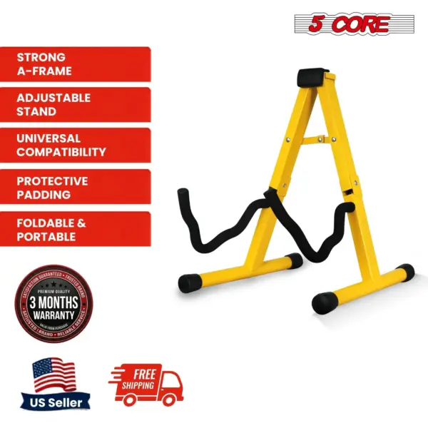 5 Core A Frame Guitar Stand with Foam Arms for Acoustic Electric and Bass Guitars - Image 45