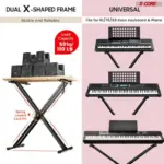 5 Core Heavy Duty Double X Keyboard Stand Adjustable for 61 76 and 88 Key Keyboards - Image 11