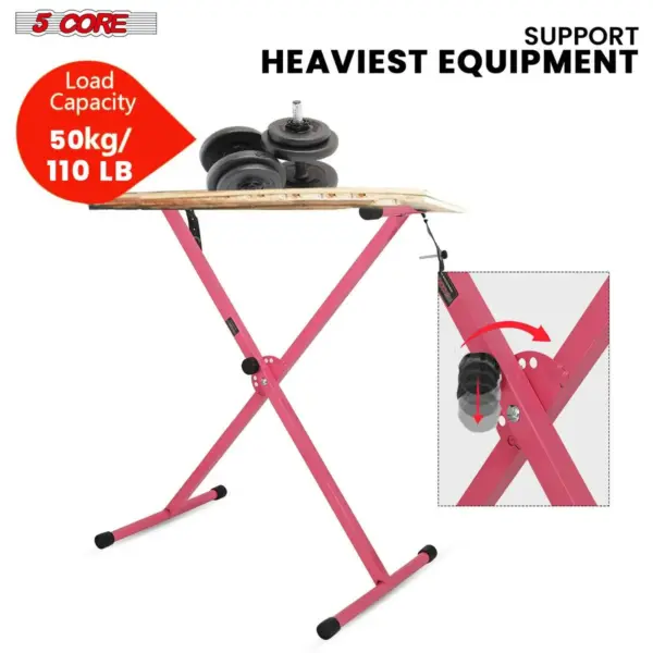 5 Core Single X Keyboard Stand Adjustable for 61 76 and 88 Key Keyboards - Image 6