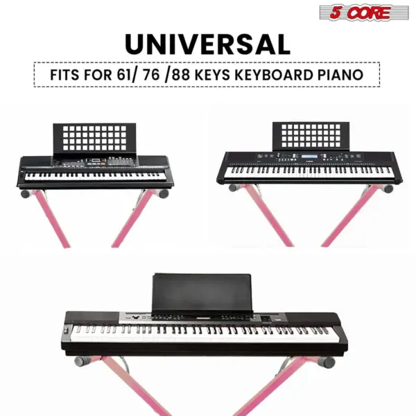 5 Core Single X Keyboard Stand Adjustable for 61 76 and 88 Key Keyboards - Image 3
