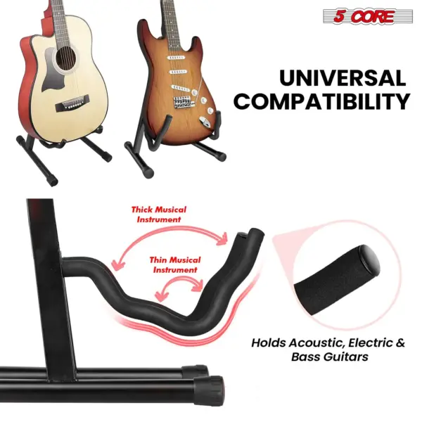 5 Core A Frame Guitar Stand with Foam Arms for Acoustic Electric and Bass Guitars - Image 14