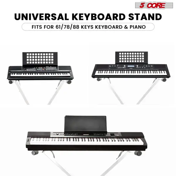 5 Core Single X Keyboard Stand Adjustable for 61 76 and 88 Key Keyboards - Image 11