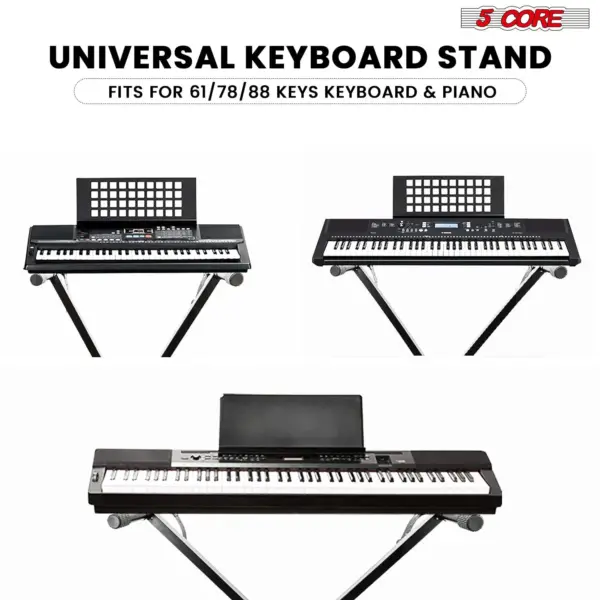 5 Core Single X Keyboard Stand Adjustable for 61 76 and 88 Key Keyboards - Image 23