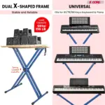 5 Core Heavy Duty Double X Keyboard Stand Adjustable for 61 76 and 88 Key Keyboards - Image 18