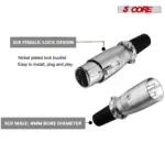 5 Core 3 Pin XLR Male and Female to 1/4 Inch Audio Jack Locking Connector Set - Image 34