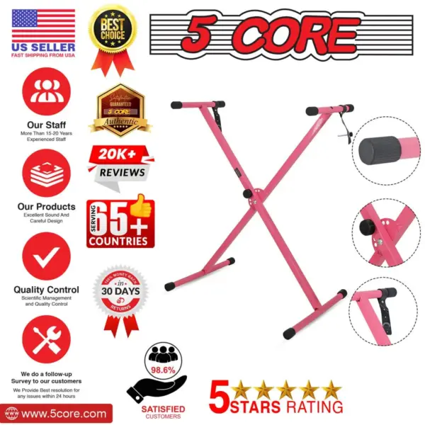 5 Core Single X Keyboard Stand Adjustable for 61 76 and 88 Key Keyboards - Image 7